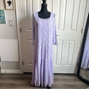 Koret pastel purple lace maxi layered ethereal whimsygoth dress